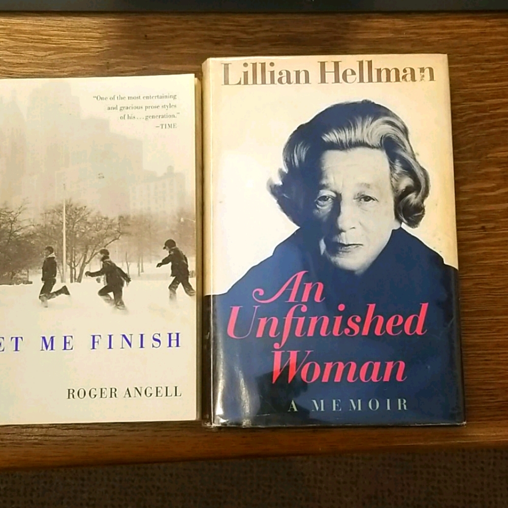 Lot 2 Memoir 1st  Ed - Unfinished Woman  Lillian Hellman +  Roger Angell Books